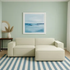 Divani Fissi Con Penisola|Salotto > Dmora Divano design 240x170x70h cm - Ameli Beige