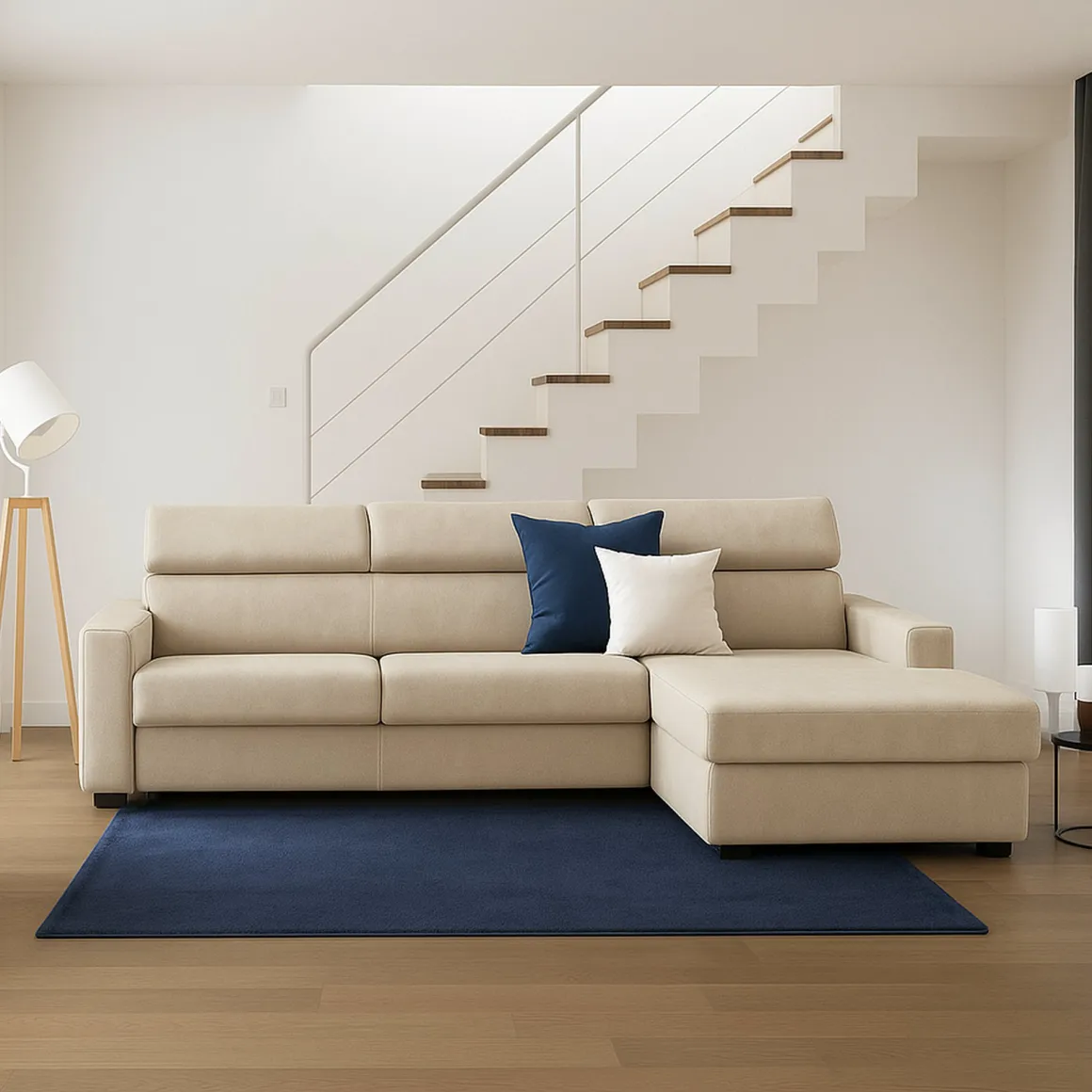 Divano design beige 280x95x85h cm - Ameno