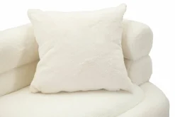 Divani Fissi 2 Posti > Dmora Divano design bianco e oro 133x68x69h cm - Casier Oro, Bianco