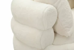 Divani Fissi 2 Posti > Dmora Divano design bianco e oro 133x68x69h cm - Casier Oro, Bianco