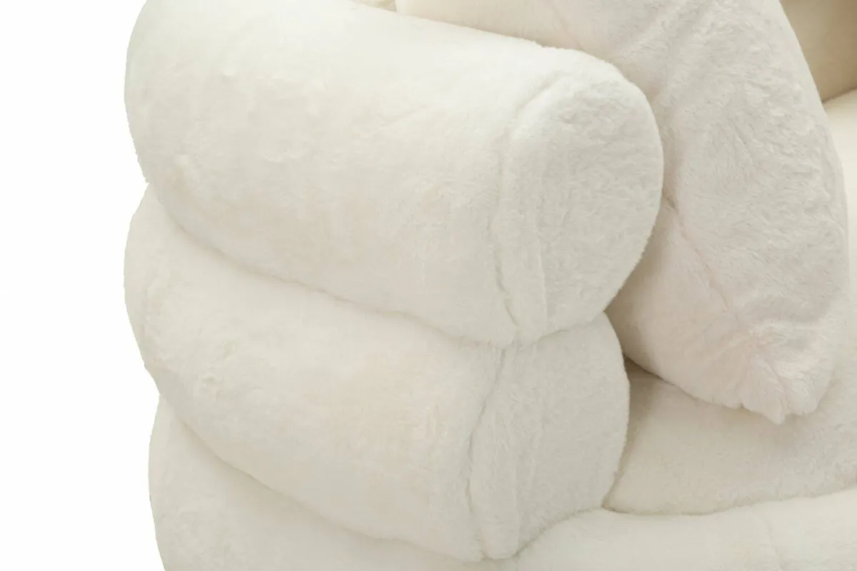 Divani Fissi 2 Posti > Dmora Divano design bianco e oro 133x68x69h cm - Casier Oro, Bianco