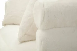 Divani Fissi 2 Posti > Dmora Divano design bianco e oro 133x68x69h cm - Casier Oro, Bianco