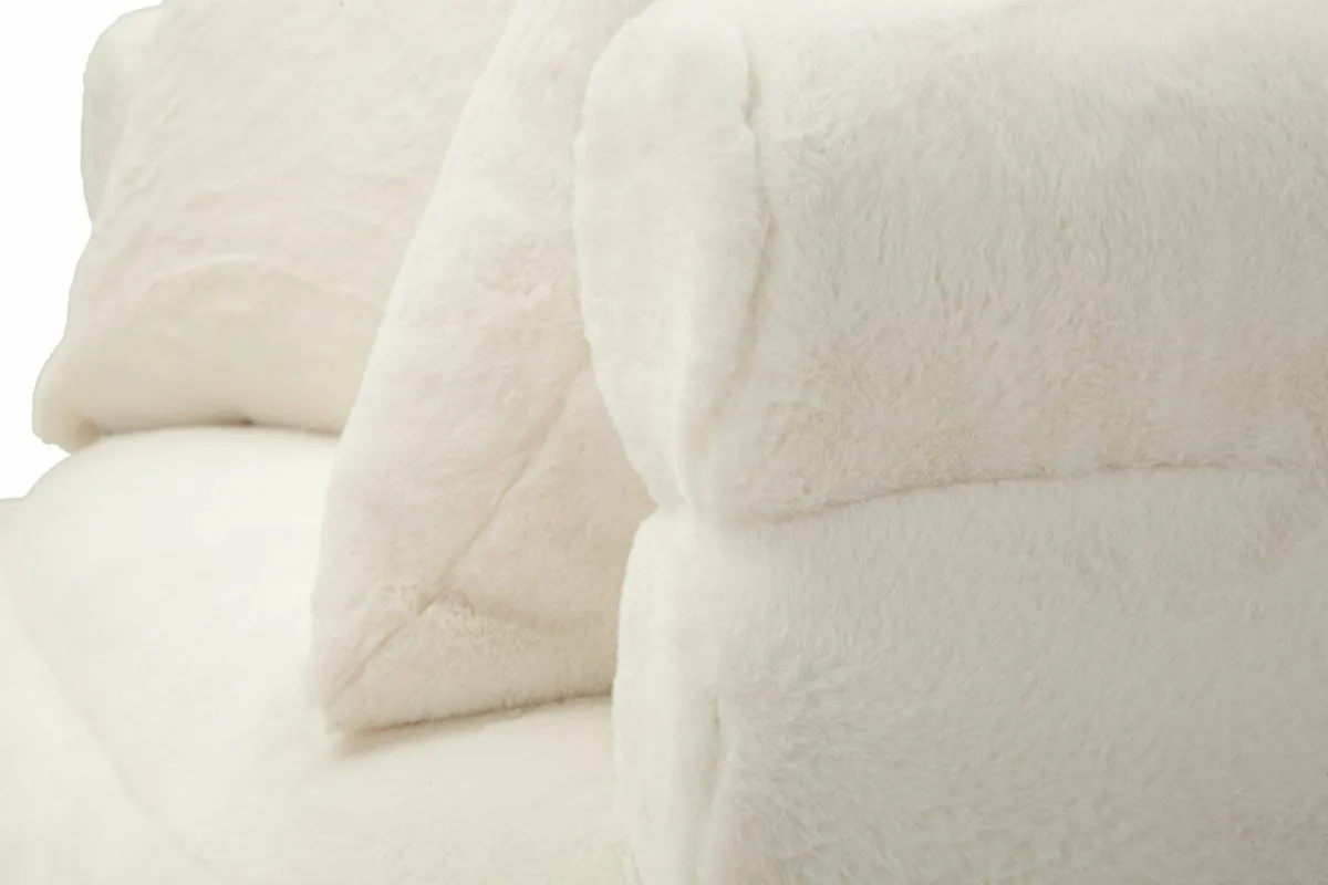 Divani Fissi 2 Posti > Dmora Divano design bianco e oro 133x68x69h cm - Casier Oro, Bianco