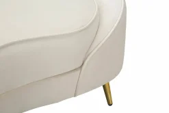 Divani Fissi 2 Posti > Dmora Divano design crema e oro 148x84x68h cm - Gupta Oro, Bianco Crema