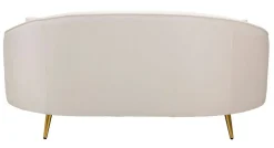 Divani Fissi 2 Posti > Dmora Divano design crema e oro 148x84x68h cm - Gupta Oro, Bianco Crema