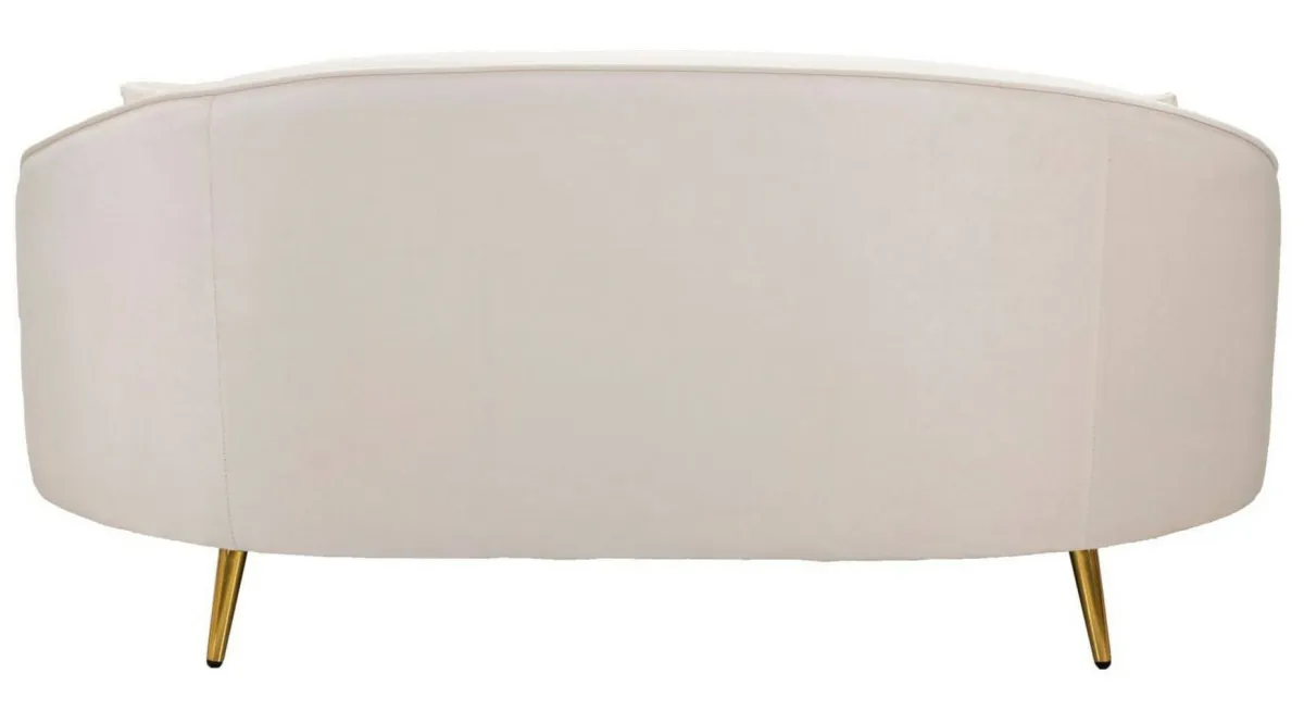 Divani Fissi 2 Posti > Dmora Divano design crema e oro 148x84x68h cm - Gupta Oro, Bianco Crema