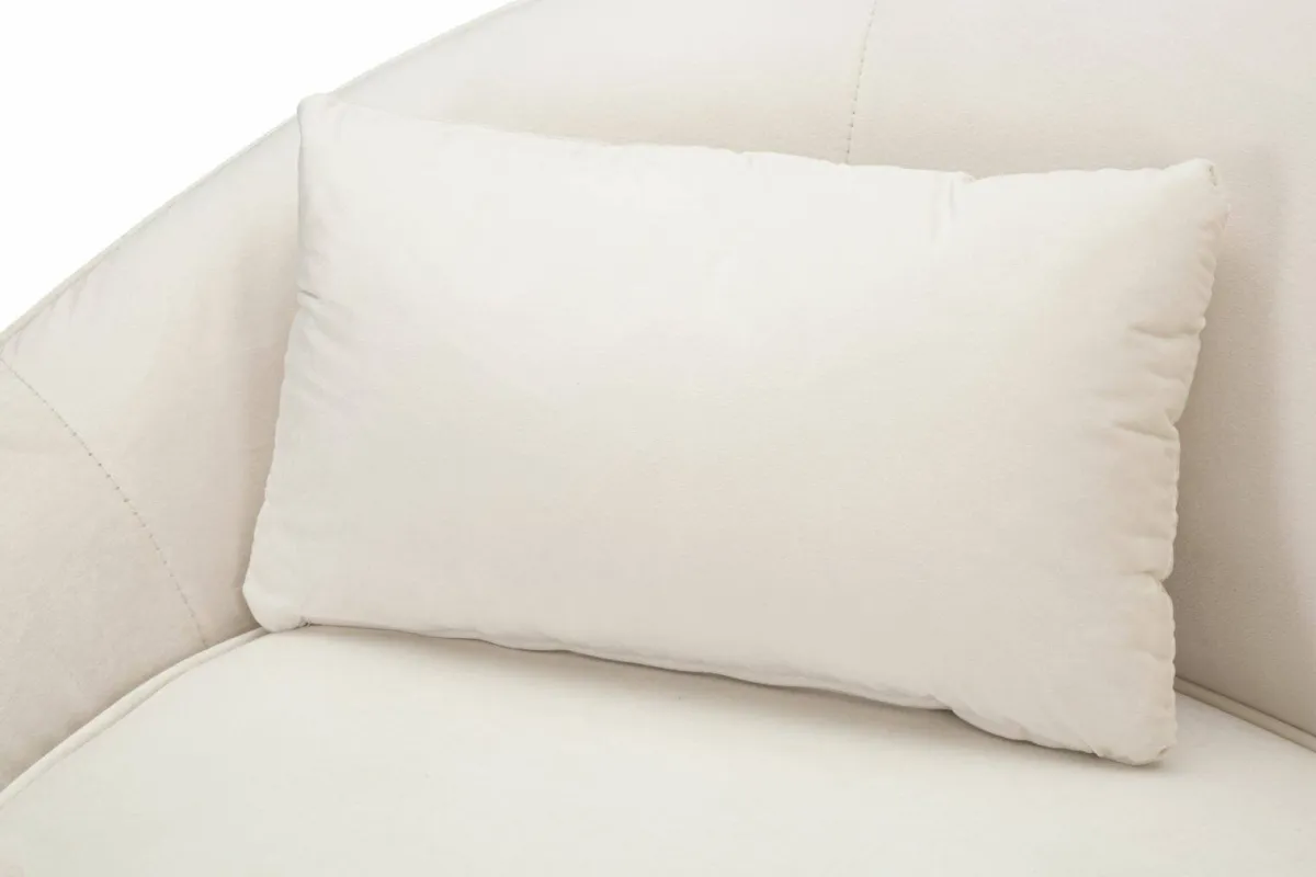 Divani Fissi 2 Posti > Dmora Divano design crema e oro 148x84x68h cm - Gupta Oro, Bianco Crema