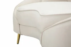 Divani Fissi 2 Posti > Dmora Divano design crema e oro 148x84x68h cm - Gupta Oro, Bianco Crema