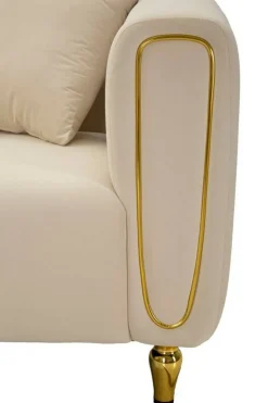 Divano design crema e oro 81x155x71h cm - Gandolfo