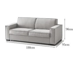 Divani Fissi 2 Posti|Salotto > Dmora Divano design 180x95x90h cm - Arki Grigio