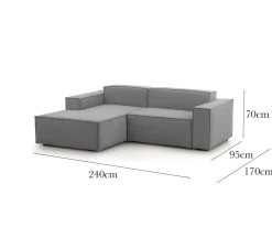 Divani Angolari|Divani Fissi Con Penisola > Dmora Divano design 240x170x70h cm - Assurte Grigio
