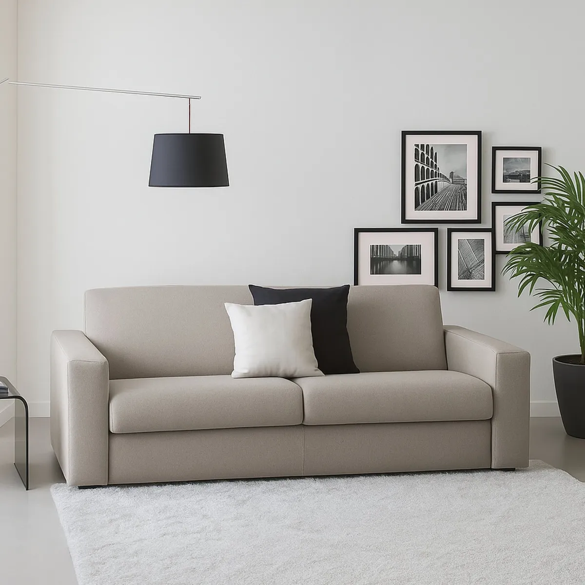 Divani Fissi 2 Posti|Salotto > Dmora Divano design tortora 200x95x90h cm - Azier Grigio Tortora