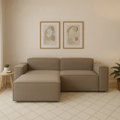 Divani Angolari|Divani Fissi Con Penisola > Dmora Divano design tortora 300x170x70h cm - Ananas Grigio Tortora