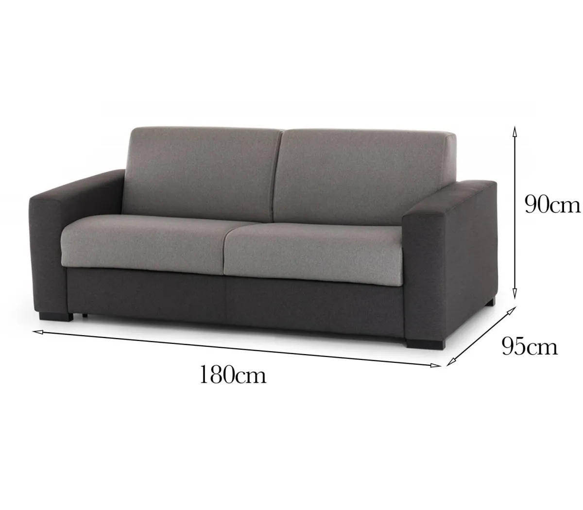 Divani Fissi 2 Posti|Salotto > Dmora Divano elegante grigio e antracite 180x95x90h cm - Cianite Grigio, Grigio Antracite