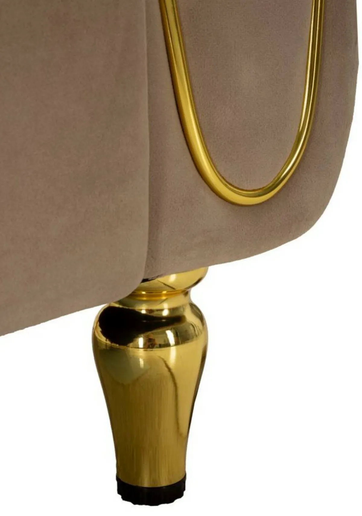 Divani Fissi 2 Posti > Dmora Divano elegante grigio e oro 81x155x71h cm - Gandolfo Oro, Grigio