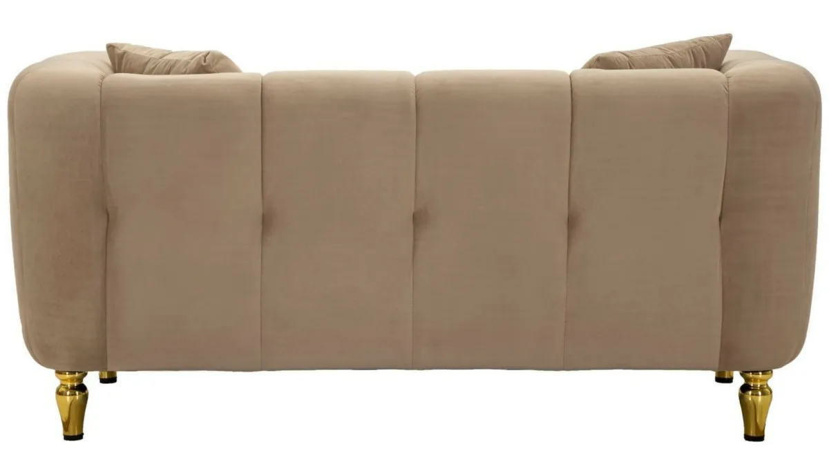 Divani Fissi 2 Posti > Dmora Divano elegante grigio e oro 81x155x71h cm - Gandolfo Oro, Grigio