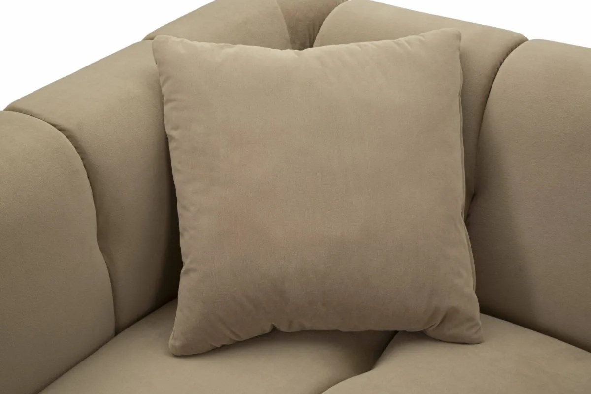 Divani Fissi 2 Posti > Dmora Divano elegante grigio e oro 81x155x71h cm - Gandolfo Oro, Grigio
