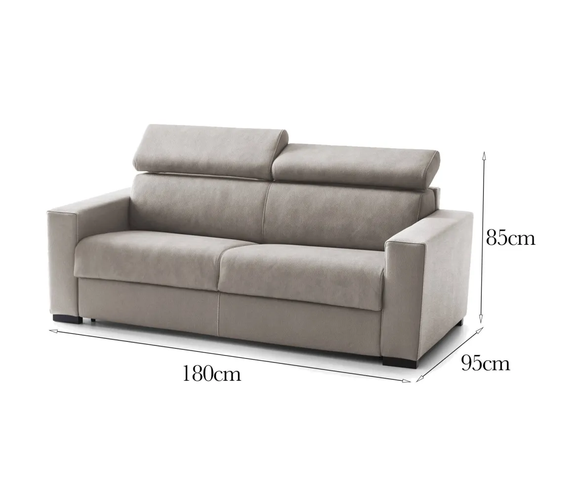 Divano elegante tortora 180x95x85h cm - Nukualofa