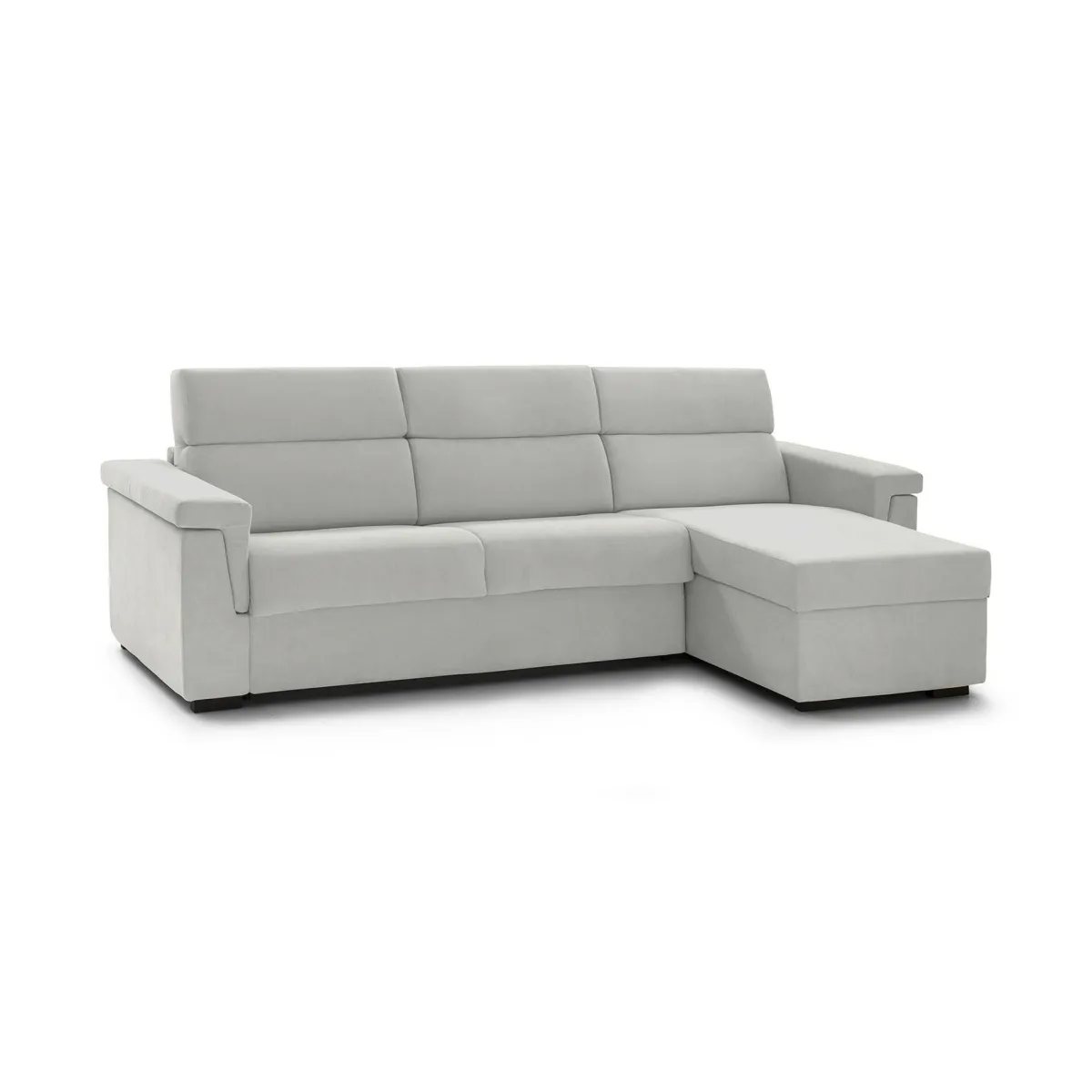 Divani Angolari|Divani Fissi Con Penisola > Dmora Divano Fisso con Penisola Sfoderabile Idrorepellente 285x160 cm, Lavabile Made in Italy - Cintano Grigio Chiaro
