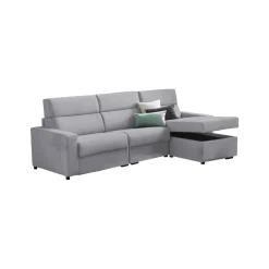 Divani Angolari|Divani Fissi Con Penisola > Dmora Divano Fisso con Penisola Sfoderabile Reversibile 285x160 cm, Idrorepellente Multiposizione Made in Italy - Ceto Grigio