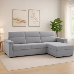 Divani Fissi Con Penisola > Dmora Divano Fisso con Penisola Sfoderabile Reversibile 260x160 cm, Idrorepellente Multiposizione Made in Italy - Posina Grigio Tortora