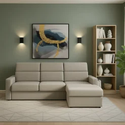 Divani Fissi Con Penisola > Dmora Divano Fisso con Penisola Sfoderabile Reversibile 285x160 cm, Idrorepellente Multiposizione Made in Italy - Ceto Grigio Tortora