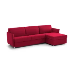 Divani Angolari|Divani Fissi Con Penisola > Dmora Divano Fisso con Penisola Sfoderabile Reversibile 260x160 cm, Idrorepellente Multiposizione Made in Italy - Posina Rosso