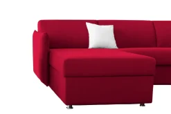 Divani Angolari|Divani Fissi Con Penisola > Dmora Divano Fisso con Penisola Sfoderabile Reversibile 260x160 cm, Idrorepellente Multiposizione Made in Italy - Posina Rosso