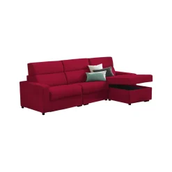 Divano Fisso con Penisola Rosso Sfoderabile Reversibile 280x160 cm, Idrorepellente Multiposizione Made in Italy - Vigonovo