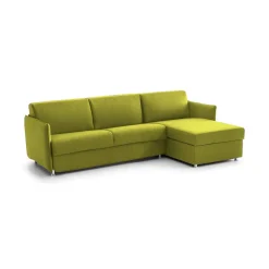 Divani Angolari|Divani Fissi Con Penisola > Dmora Divano Fisso con Penisola Sfoderabile Reversibile 260x160 cm, Idrorepellente Multiposizione Made in Italy - Posina Verde