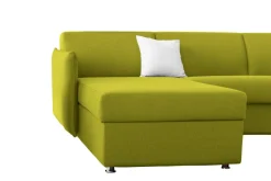 Divani Angolari|Divani Fissi Con Penisola > Dmora Divano Fisso con Penisola Sfoderabile Reversibile 260x160 cm, Idrorepellente Multiposizione Made in Italy - Posina Verde
