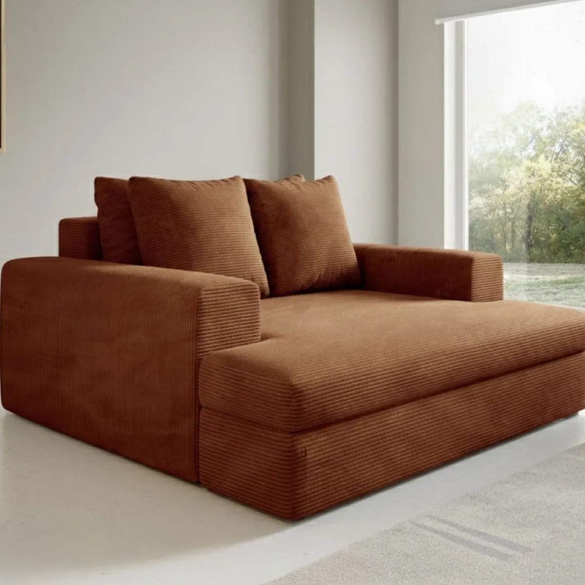 Divani Fissi 2 Posti > Dmora Divano Fisso 2 Posti Cuscini Sfoderabili Braccioli 162x167x86h cm, Posti a Sedere 2 - Comazzo Arancione