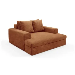 Divani Fissi 2 Posti > Dmora Divano Fisso 2 Posti Cuscini Sfoderabili Braccioli 162x167x86h cm, Posti a Sedere 2 - Comazzo Arancione