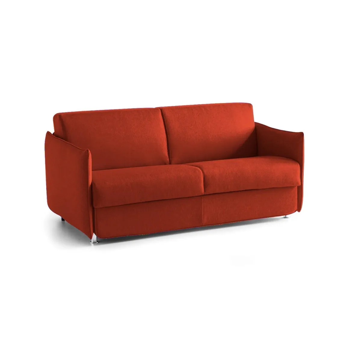 Divano Fisso 2 Posti Arancione Sfoderabile Idrorepellente 160x95x90h cm, Lavabile Made in Italy - Monleale