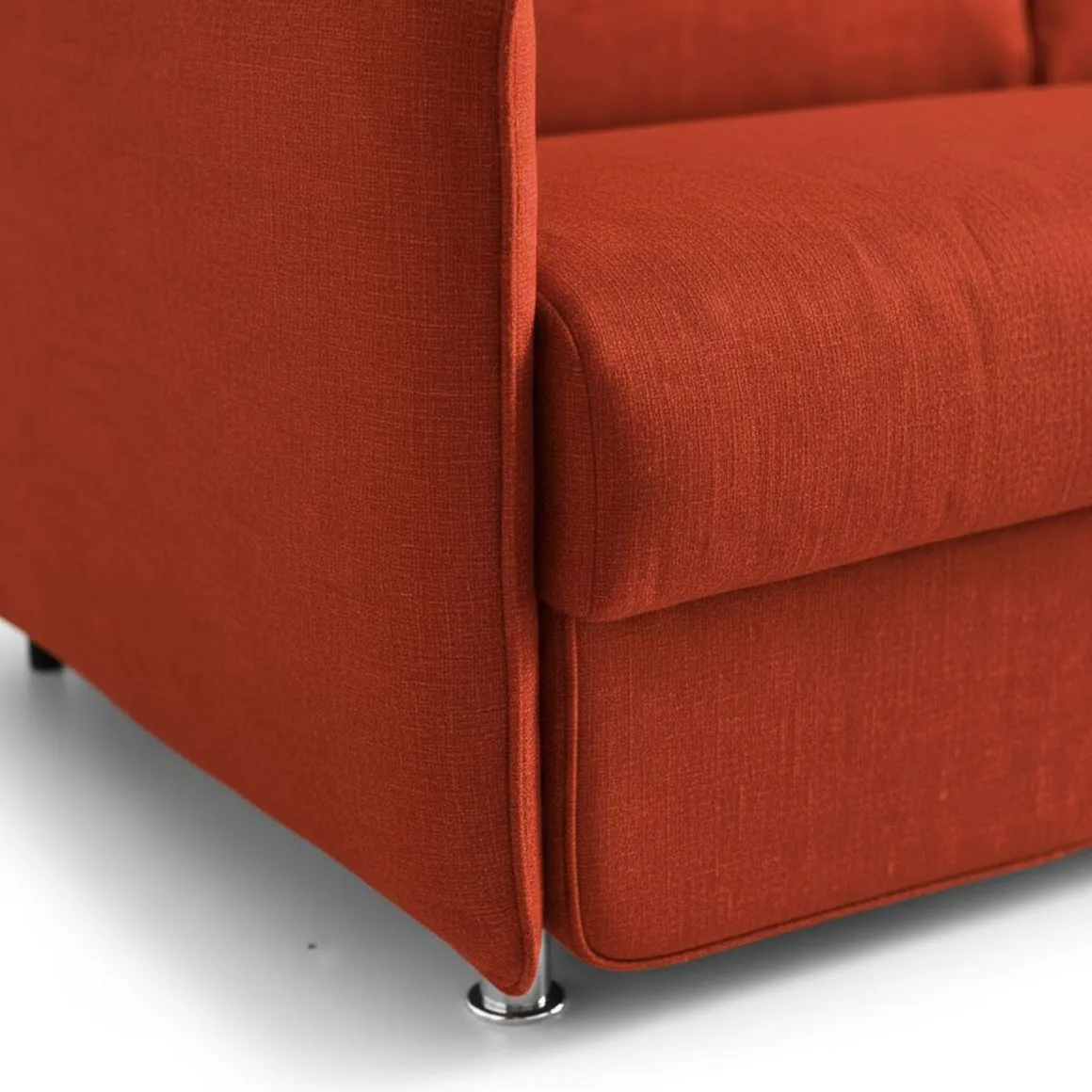 Divano Fisso 2 Posti Arancione Sfoderabile Idrorepellente 160x95x90h cm, Lavabile Made in Italy - Monleale