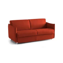 Divani Fissi 2 Posti > Dmora Divano Fisso 2 Posti Sfoderabile Idrorepellente 185x95x100h cm, Lavabile Made in Italy - Lapio Arancione