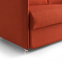 Divano Fisso 2 Posti Arancione Sfoderabile Idrorepellente 180x95x90h cm, Lavabile Made in Italy - Varedo