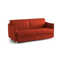 Divani Fissi 3 Posti > Dmora Divano Fisso 3 Posti Sfoderabile Lavabile 200x95 cm, Braccioli Made in Italy - Severo Arancione