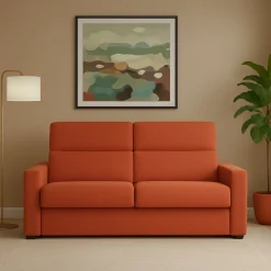 Divani Fissi 3 Posti > Dmora Divano Fisso 3 Posti Sfoderabile Lavabile 225x95 cm, Braccioli Made in Italy - Cantu Arancione