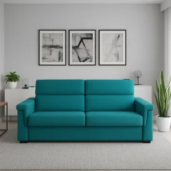 Divano Fisso 2 Posti Azzurro