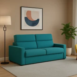 Divani Fissi 2 Posti > Dmora Divano Fisso 2 Posti Sfoderabile Idrorepellente 180x95x90h cm, Lavabile Made in Italy - Varedo Azzurro