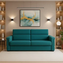 Divani Fissi 2 Posti > Dmora Divano Fisso 2 Posti Sfoderabile Idrorepellente 185x95x100h cm, Lavabile Made in Italy - Pisogne Azzurro
