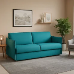 Divani Fissi 3 Posti > Dmora Divano Fisso 3 Posti Sfoderabile Lavabile 200x95 cm, Braccioli Made in Italy - Severo Azzurro