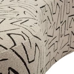 Divano Fisso 2 Posti Beige Nero Disegni Geometrici Posti a Sedere 2 93x45x178h cm, Colore Struttura Nero - Dadato
