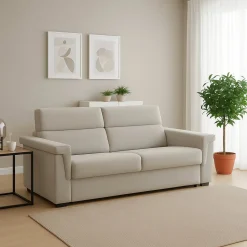 Divani Fissi 2 Posti > Dmora Divano Fisso 2 Posti Sfoderabile Idrorepellente 185x95x100h cm, Lavabile Made in Italy - Pisogne Beige