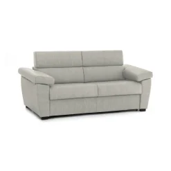 Divano Fisso 2 Posti Beige Sfoderabile Idrorepellente 205x95x100h cm, Lavabile Made in Italy - Gorreto