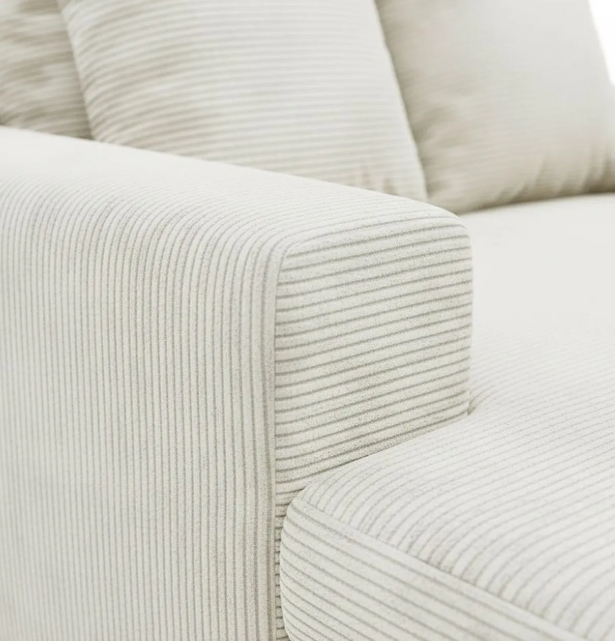Divani Fissi 2 Posti > Dmora Divano Fisso 2 Posti Cuscini Sfoderabili Braccioli 162x167x86h cm, Posti a Sedere 2 - Comazzo Bianco Crema