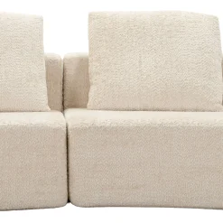 Divani Fissi 2 Posti > Dmora Divano Fisso 2 Posti Bianco Crema oro Effetto Velluto Trapuntato Cuscini Inclusi 130x83x91h cm, Braccioli - Diskit Oro, Bianco Crema