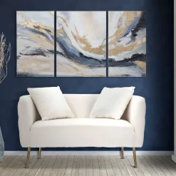 Divani Fissi 2 Posti > Dmora Divano Fisso 2 Posti Bianco oro Effetto Velluto Cuscini Inclusi 127x74x71h cm, Braccioli - Dingle Oro, Bianco