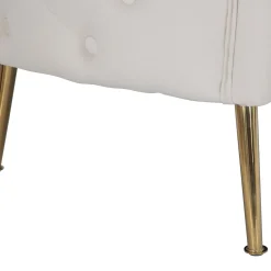 Divani Fissi 2 Posti > Dmora Divano Fisso 2 Posti Bianco oro Effetto Velluto Cuscini Inclusi 127x74x71h cm, Braccioli - Dingle Oro, Bianco